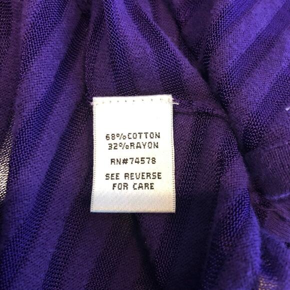 Cache purple striped tie sleeve open front cardigan size Medium - Picture 8 of 16